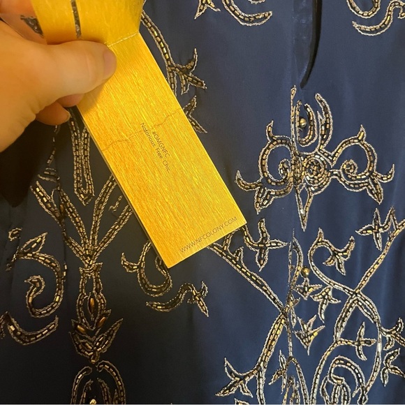 NWT New Friends Colony Shift Cocktail Dress Beaded Embellished Embroidery XS - Picture 8 of 15